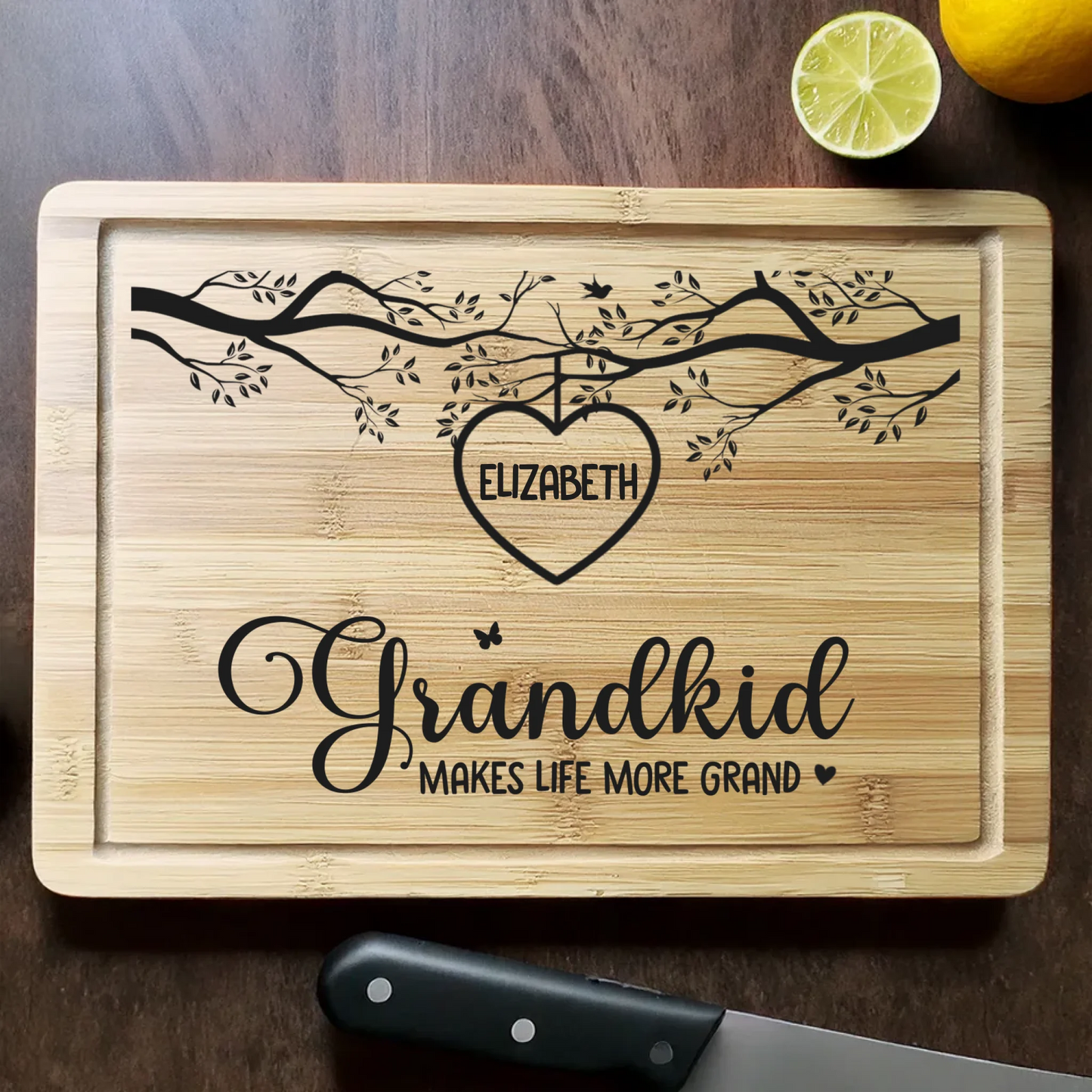 The Greatest Blessing Your Heart Will Ever Know - Family Personalized Custom Engraved Wooden Cutting Board - Mother's Day, Gift For Mom, Grandma