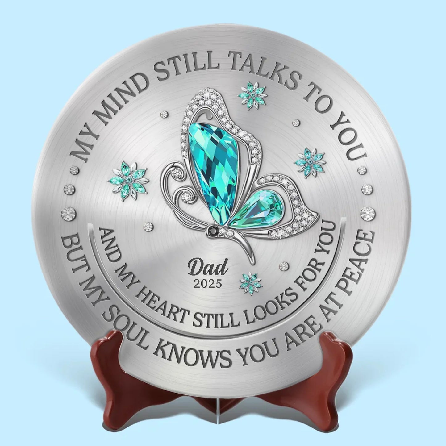 Gone, But Always Remembered - Memorial Personalized Custom Ceramic Plate - Sympathy Gift For Family Members