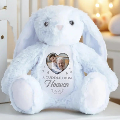 Custom Photo Heaven's Love In Every Hug - Memorial Personalized Custom Easter Bunny Plush - Sympathy Gift For Family Members