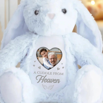 Custom Photo Heaven's Love In Every Hug - Memorial Personalized Custom Easter Bunny Plush - Sympathy Gift For Family Members