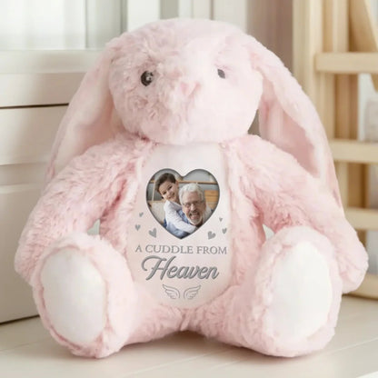 Custom Photo Heaven's Love In Every Hug - Memorial Personalized Custom Easter Bunny Plush - Sympathy Gift For Family Members