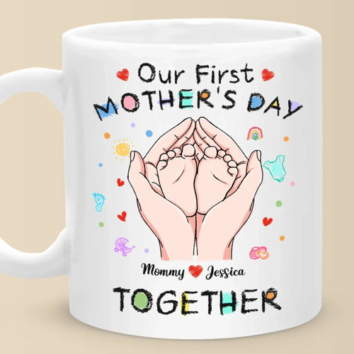 Tiny Toes, Big Love - Family Personalized Custom Mug - Mother's Day, Baby Shower Gift, Gift For First Mom