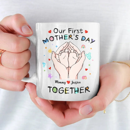 Tiny Toes, Big Love - Family Personalized Custom Mug - Mother's Day, Baby Shower Gift, Gift For First Mom