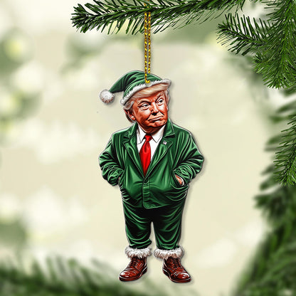 Santa's Favorite President, Christmas Trump Acrylic Ornament | Perfect for Car & Christmas Tree Decor T1556 - GOP