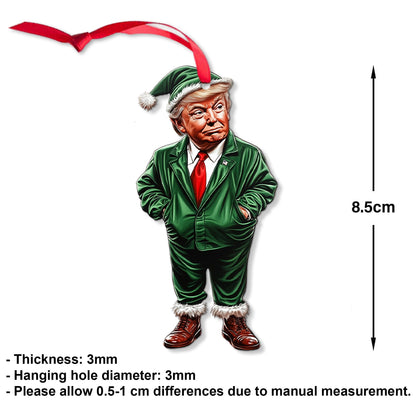 Trump Green Santa, Christmas Trump Acrylic Ornament | Perfect for Car & Christmas Tree Decor T1554 - GOP