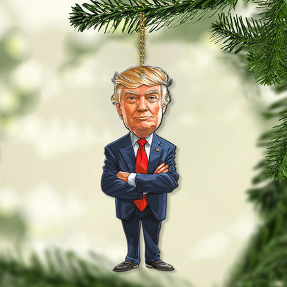 Make America Great Again, Trump's Signature Pose, Christmas Trump Acrylic Ornament | Perfect for Car & Christmas Tree Decor T1555 - GOP