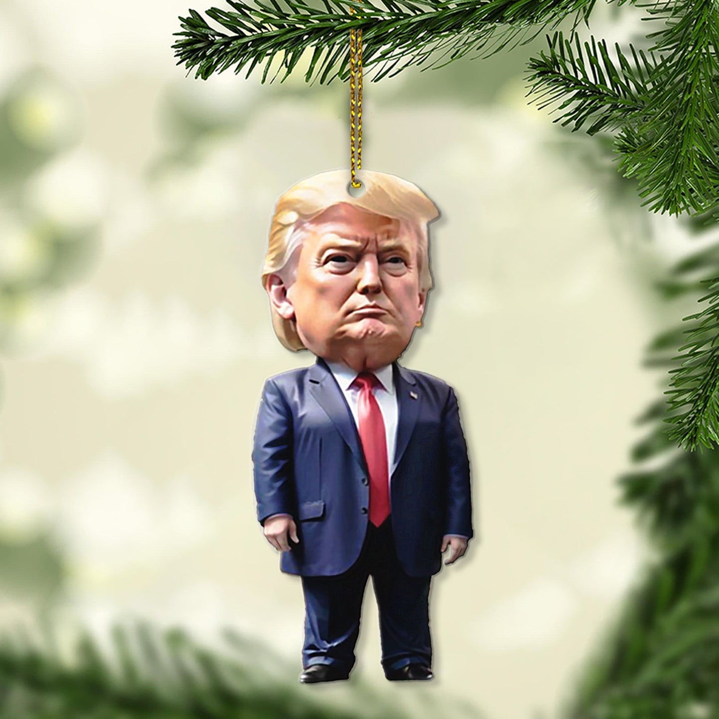 Trump Green Santa, Christmas Trump Acrylic Ornament | Perfect for Car & Christmas Tree Decor T1554 - GOP