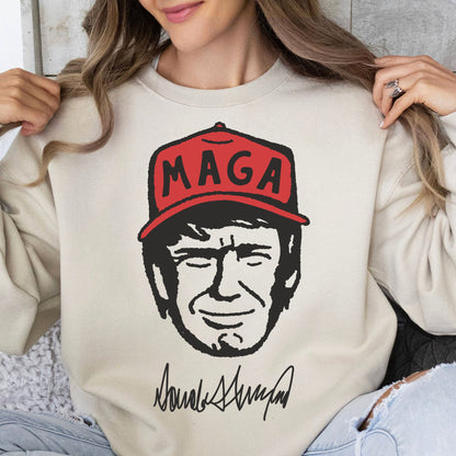 Trump MAGA Hat Cartoon Shirt, Trump MAGA Sweatshirt, Republican Sweater T1588 - GOP