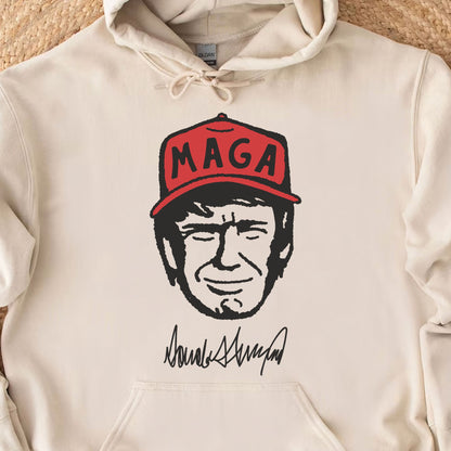 Trump MAGA Hat Cartoon Shirt, Trump MAGA Sweatshirt, Republican Sweater T1588 - GOP