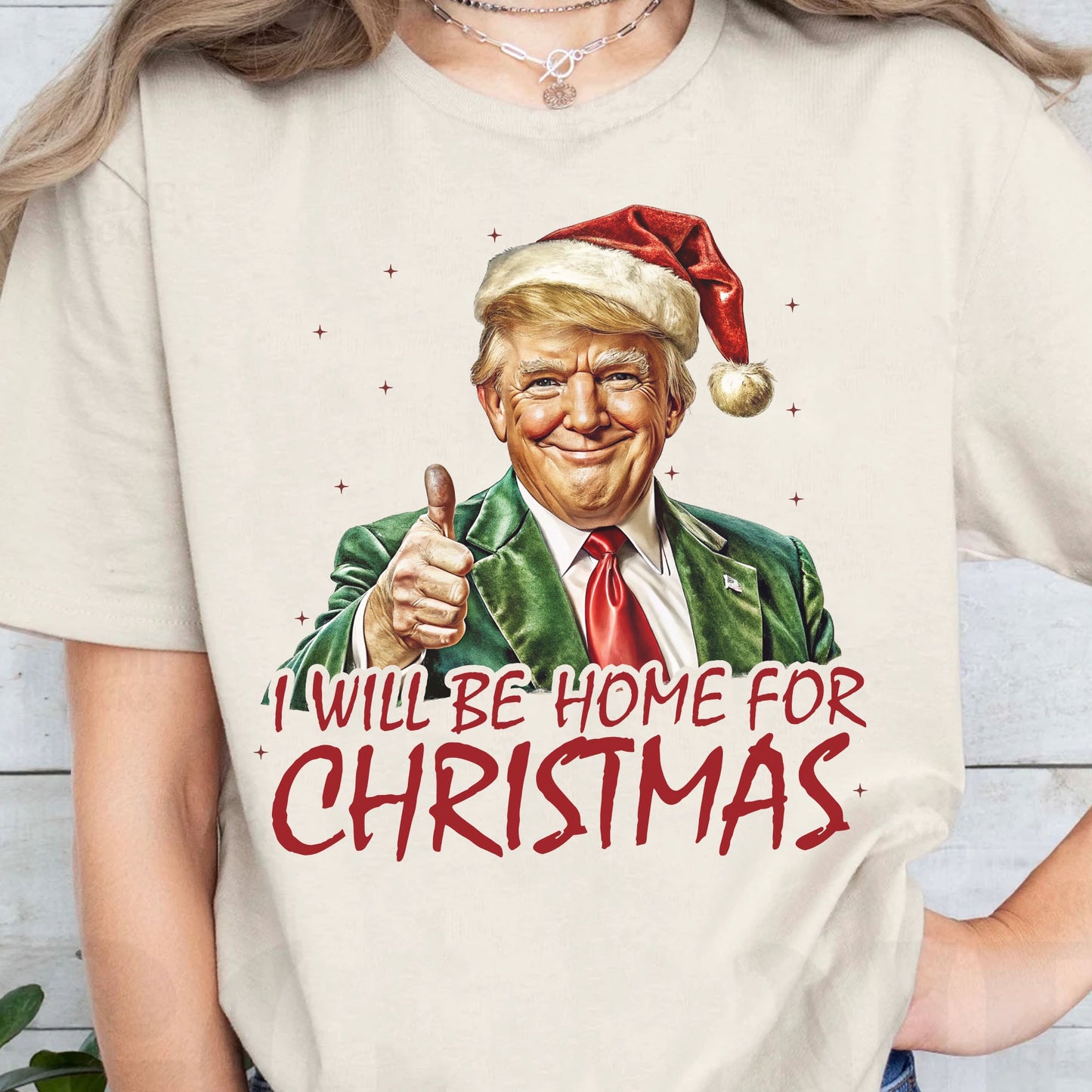 Trump I'll Be Home for Christmas Shirt, Humorous Trump Christmas Sweatshirt, Christmas Republican Sweater C1591 - GOP