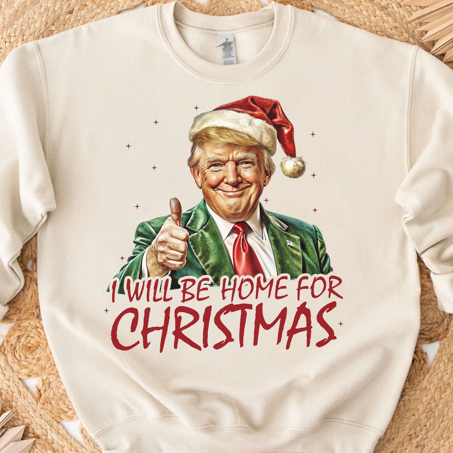 Trump I'll Be Home for Christmas Shirt, Humorous Trump Christmas Sweatshirt, Christmas Republican Sweater C1591 - GOP