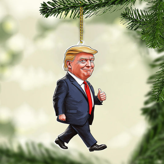 Christmas Trump Acrylic Ornament, Perfect for Car & Christmas Tree Decor C1617 - GOP