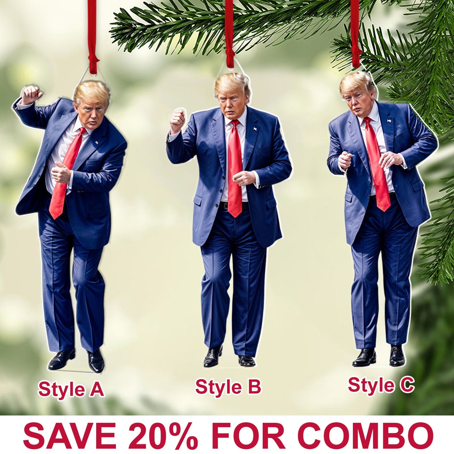 Trump Dancing Ornament, Christmas Trump Acrylic Ornament | Perfect for Car & Christmas Tree Decor C1618 - GOP