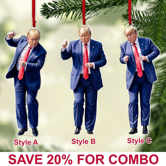 Trump Dancing Ornament, Christmas Trump Acrylic Ornament | Perfect for Car & Christmas Tree Decor C1618 - GOP