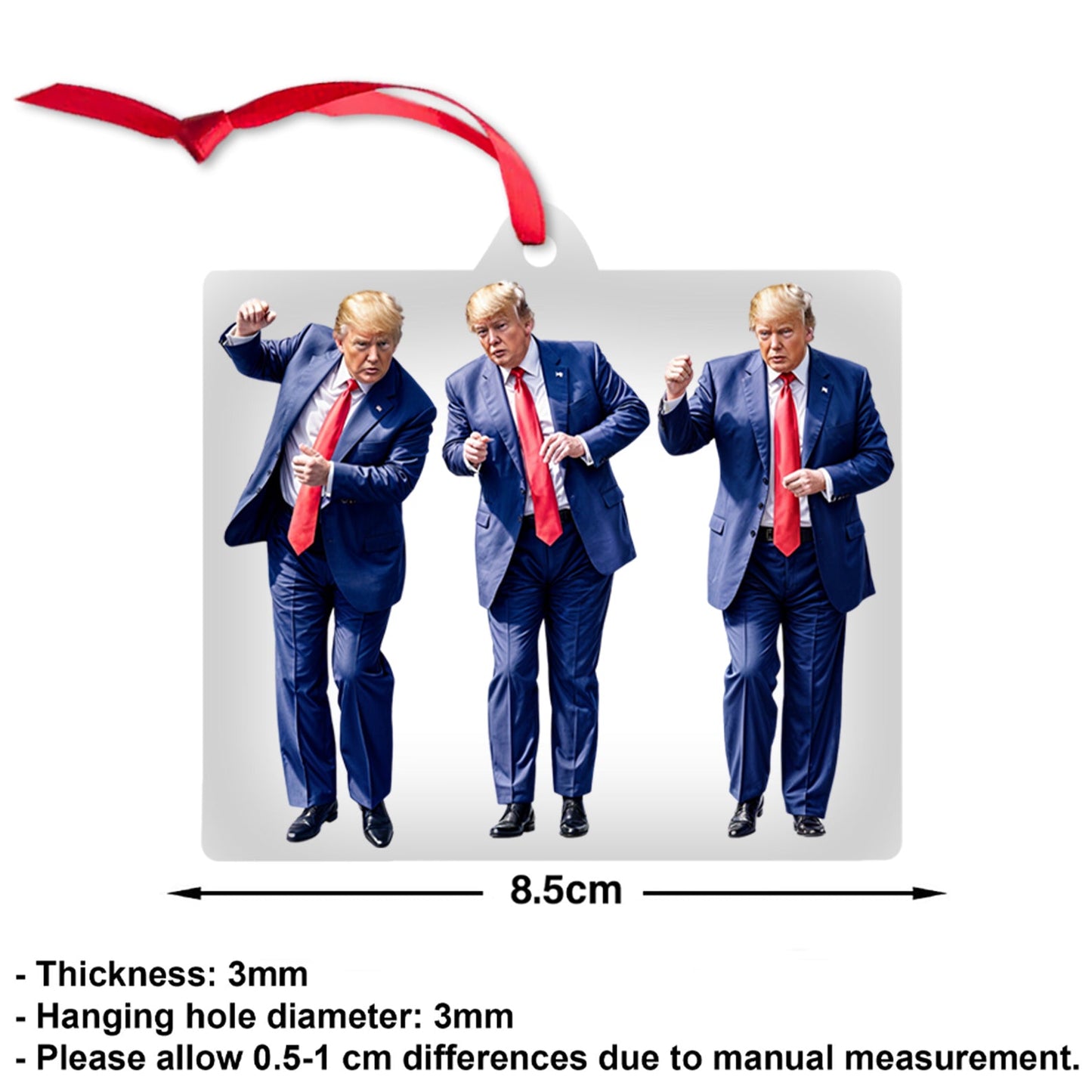 Christmas Trump Dancing Acrylic Ornament, Perfect for Car & Christmas Tree Decor T1618 - GOP