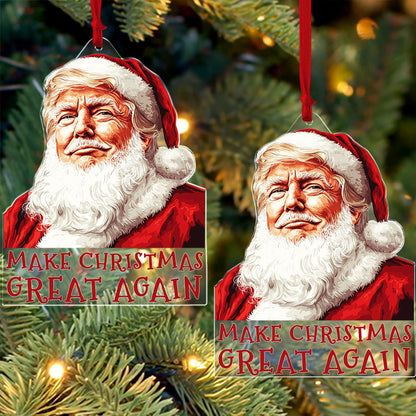 Make Christmas Great Again Ornament, Funny Christmas Trump Acrylic Ornament | Perfect for Car & Christmas Tree Decor T1766 - GOP