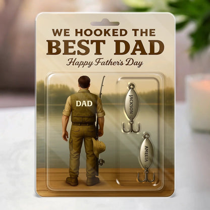 We Hooked The Best Dad - Family Personalized Custom Acrylic Plaque Custom Shape - Father's Day, Gift For Dad, Grandpa, Fishing Lovers, Fishermen