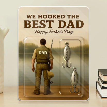We Hooked The Best Dad - Family Personalized Custom Acrylic Plaque Custom Shape - Father's Day, Gift For Dad, Grandpa, Fishing Lovers, Fishermen