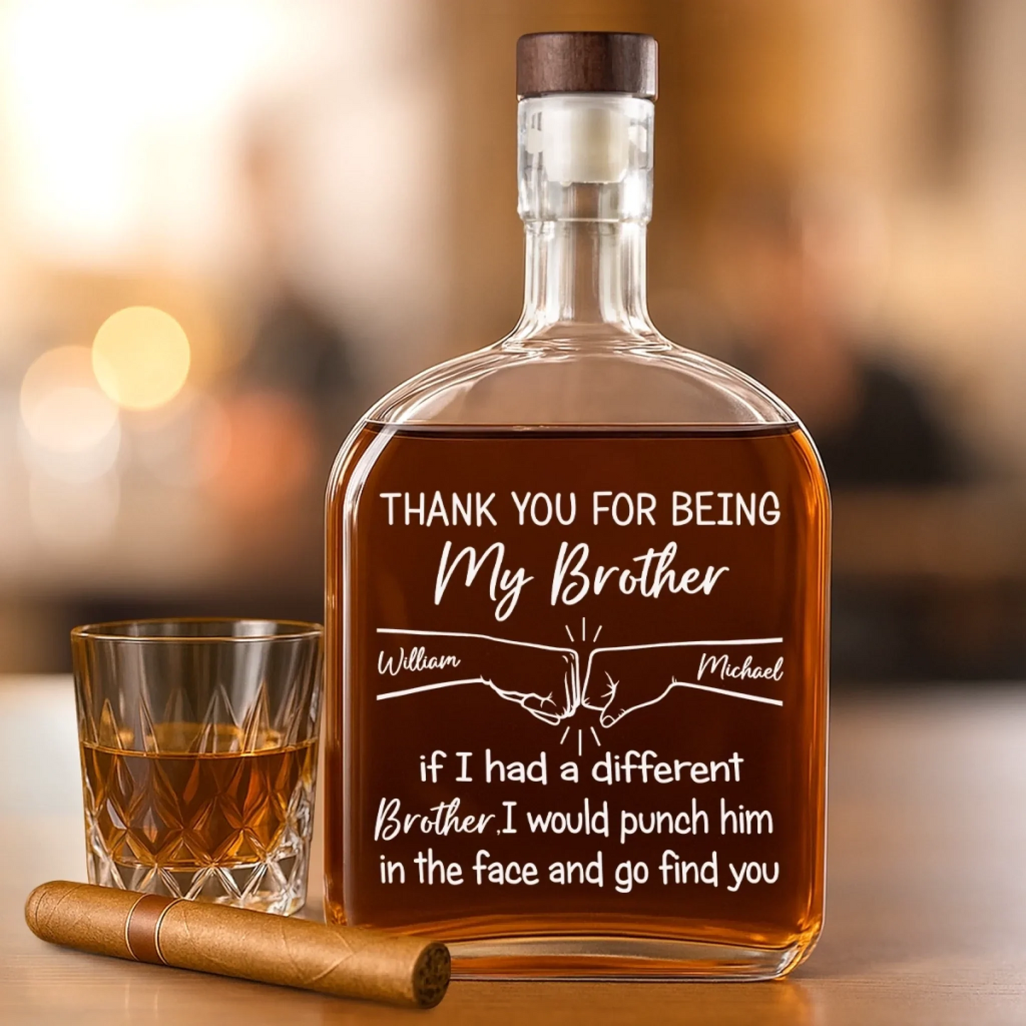 Custom Whiskey Bottle - Personalized Birthday Gifts For Mom, Dad, Brother, Sister, Best Friends - Always By Your Side