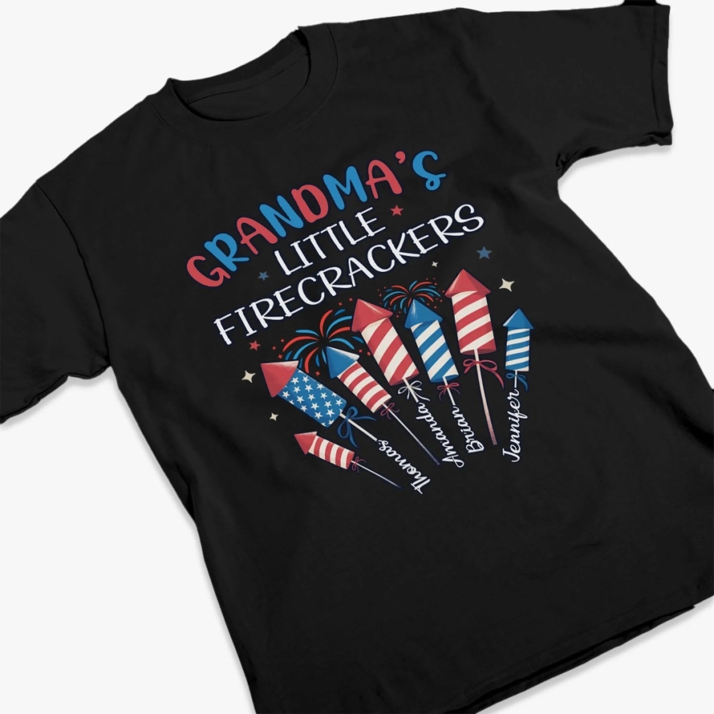 Little Firecracker Vibes - Family Personalized Custom Unisex T-shirt, Premium T-shirt, Hoodie - 4th Of July, Gift For Mom, Grandma