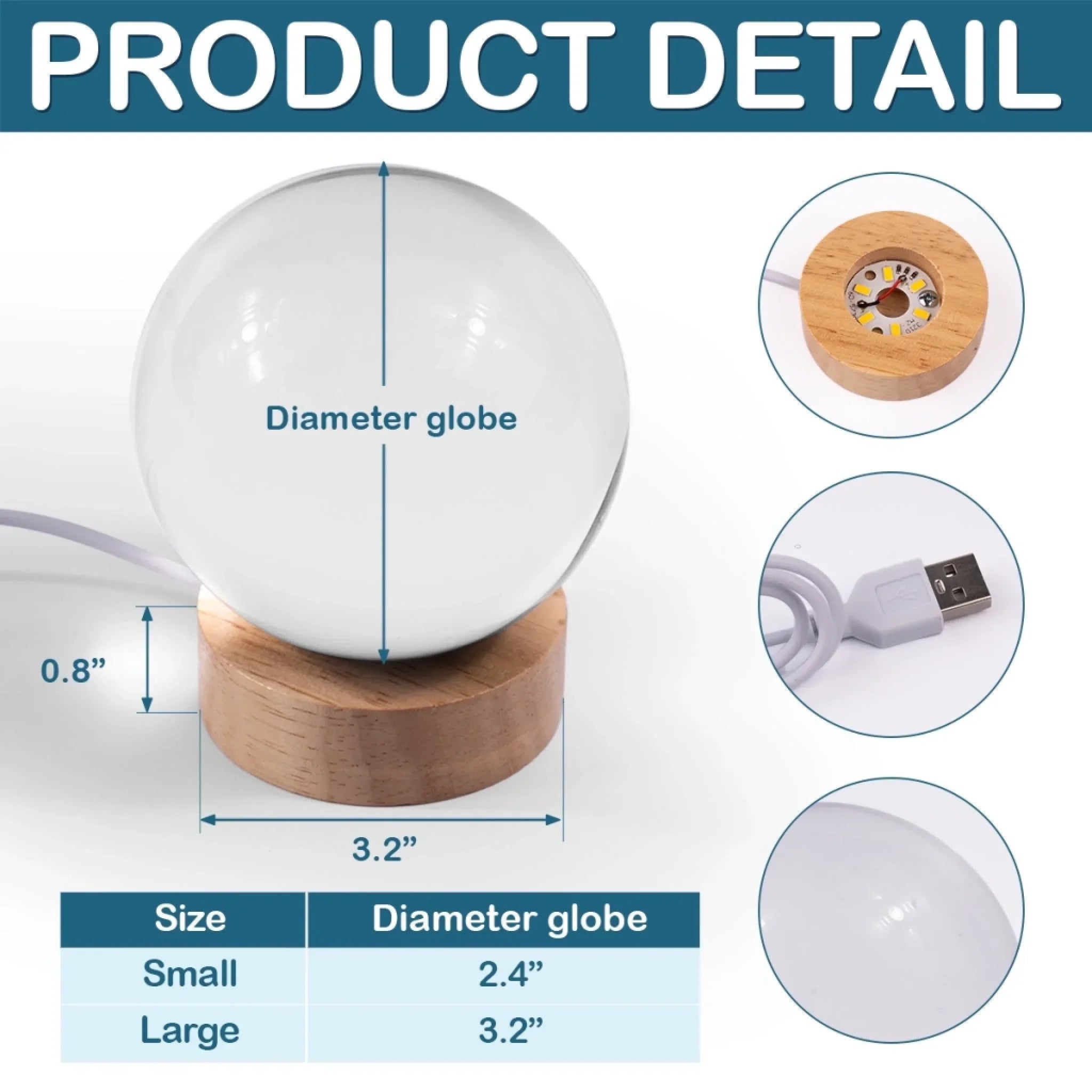 Custom Photo Crystal Globe Lamp - Personalized Pet Memorial Sympathy Gifts For Dogs, Cats - Memories Glow Eternal