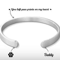 Custom Engraved Stainless Steel Cuff Bracelet - Personalized Pet Memorial Sympathy Gifts For Dogs, Cats - You Left Paw Prints On My Heart