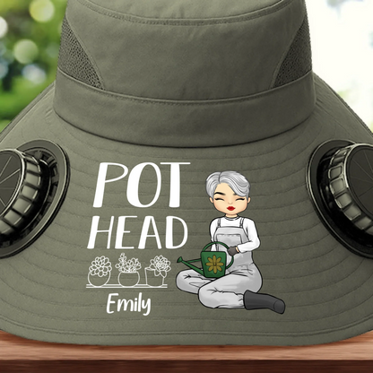 Custom Hat With Fans Solar Power - Personalized Garden Gifts For Gardeners - Crazy Plant Lady Vibes