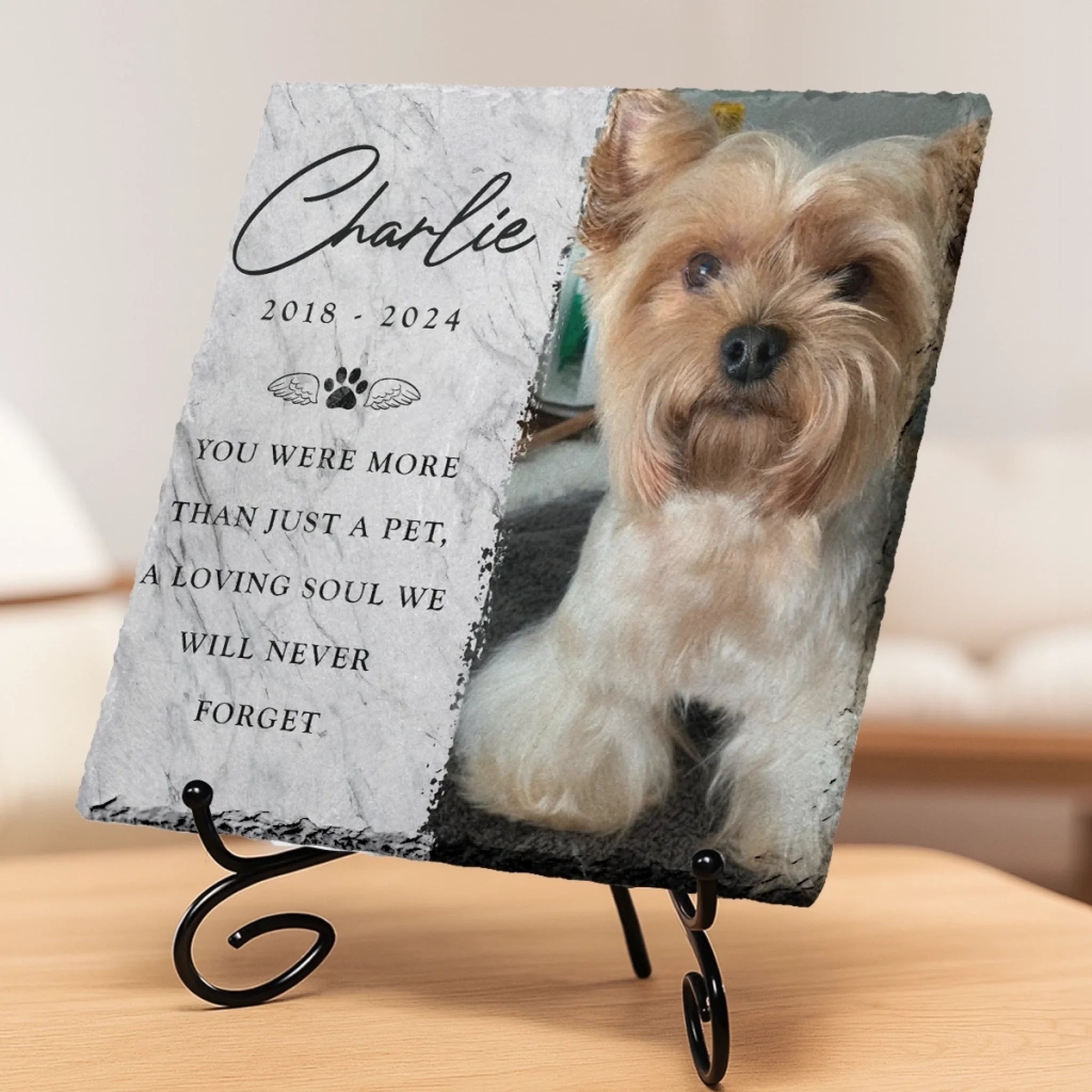 Custom Photo Square Shaped Memorial Stone - Personalized Pet Memorial Sympathy Gifts For Dogs, Cats, Loss Of Dog - Deeply Loved