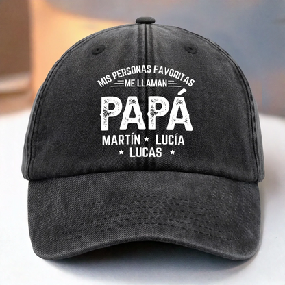 Gorra de Béisbol Personalizada de Mezclilla Vintage Lavada – Regalos de Cumpleaños Personalizados para Papá, Abuelo – La Paternidad Me Queda Bien