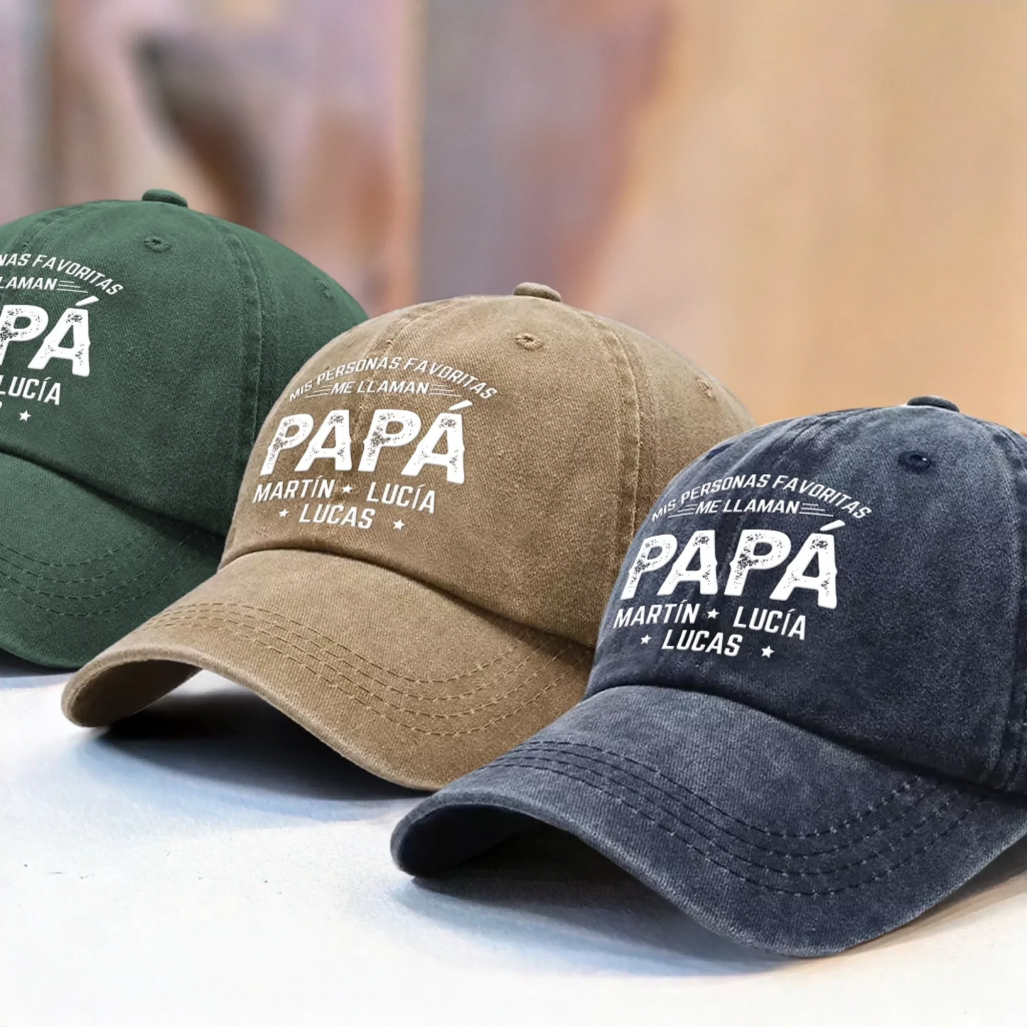Gorra de Béisbol Personalizada de Mezclilla Vintage Lavada – Regalos de Cumpleaños Personalizados para Papá, Abuelo – La Paternidad Me Queda Bien