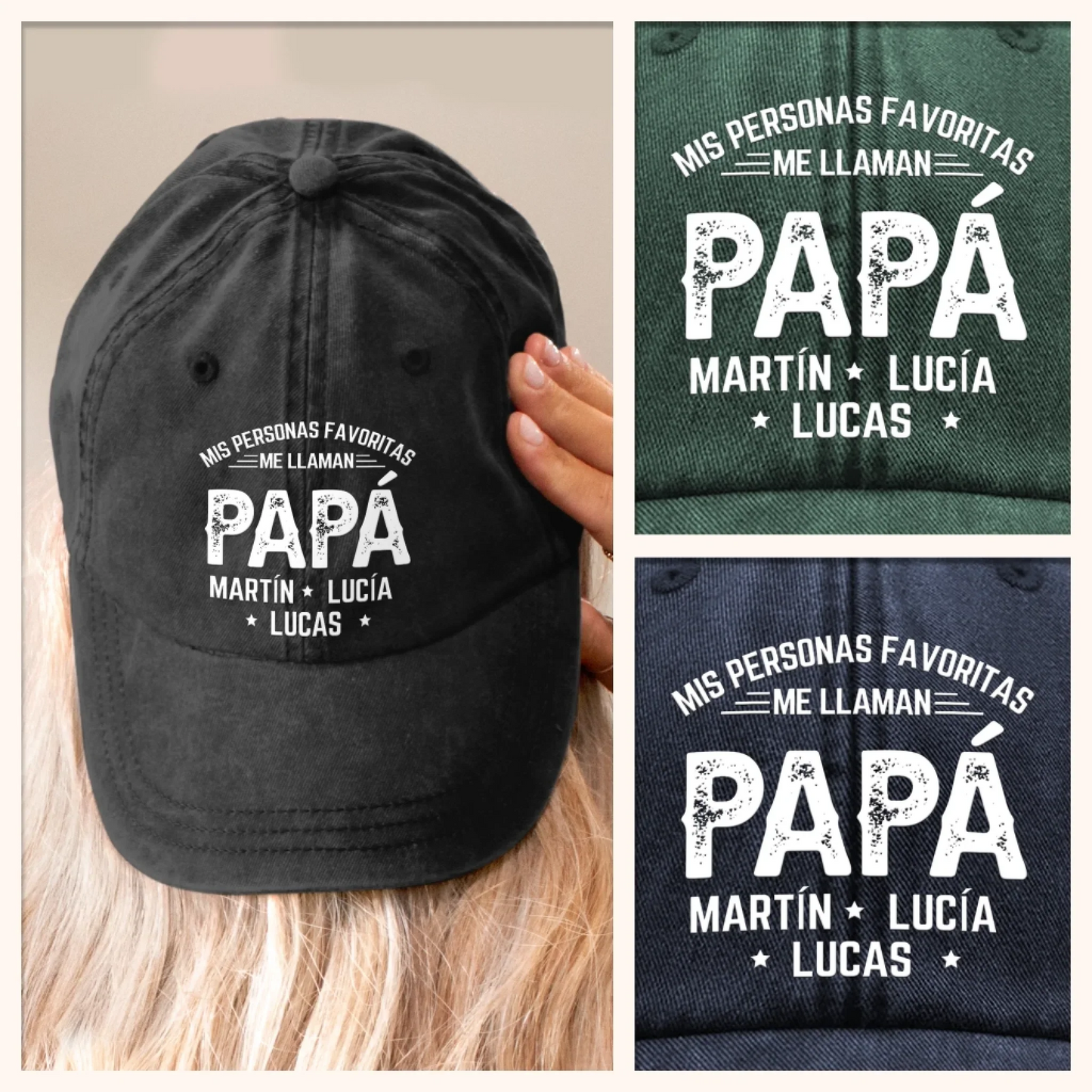 Gorra de Béisbol Personalizada de Mezclilla Vintage Lavada – Regalos de Cumpleaños Personalizados para Papá, Abuelo – La Paternidad Me Queda Bien