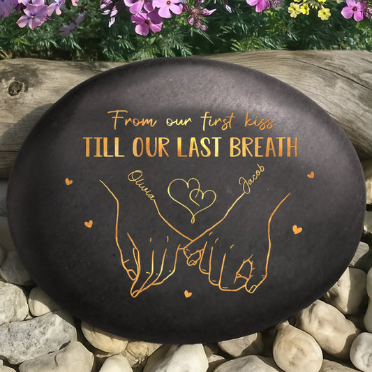 Custom Printed Rock - Personalized Anniversary Wedding Gifts For Husband And Wife, Him And Her - Hand In Hand, Come What May