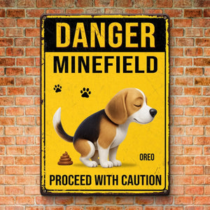 Custom Home Decor Metal Sign - Personalized Birthday Gifts For Dog Lovers, Dog Dad And Mom - Poop Zone In Progress