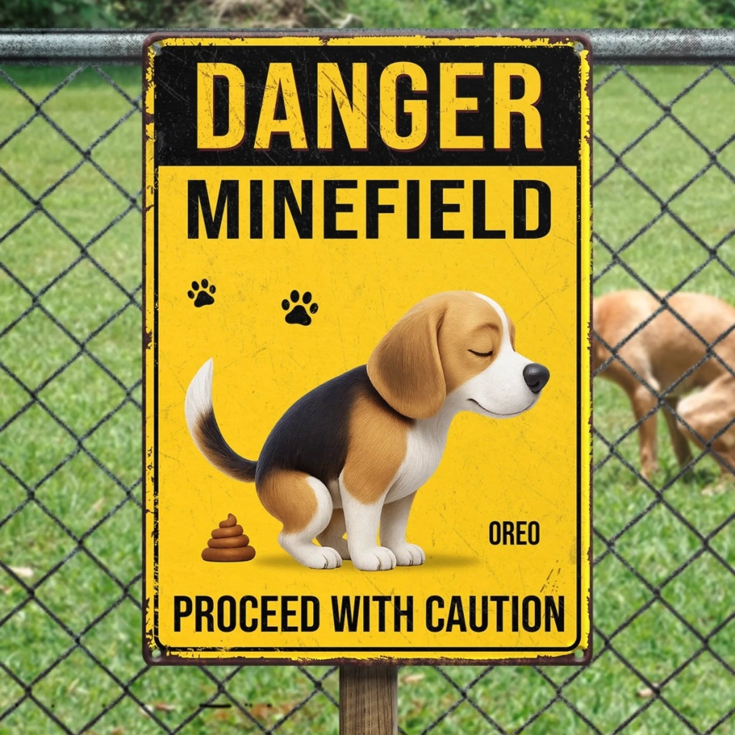 Custom Home Decor Metal Sign - Personalized Birthday Gifts For Dog Lovers, Dog Dad And Mom - Poop Zone In Progress