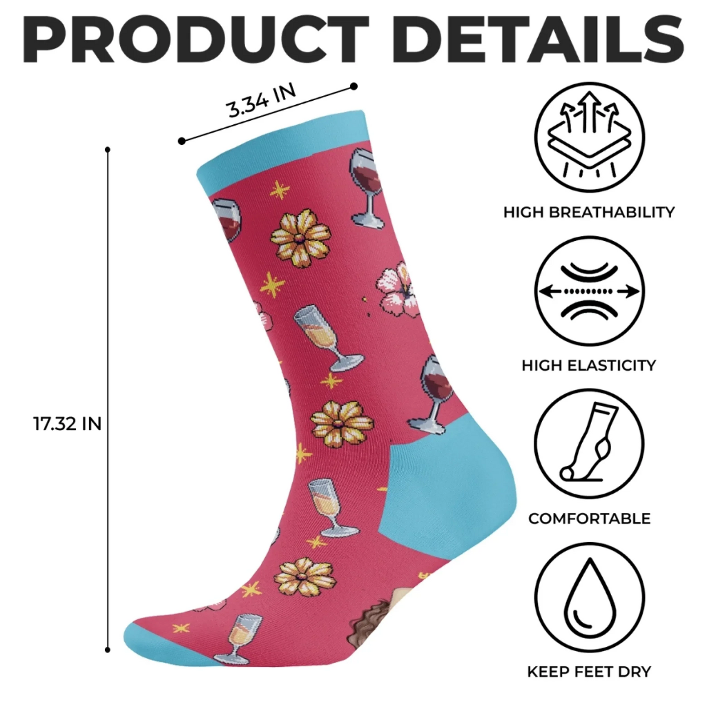 Custom Crew Socks - Personalized Best Friend Birthday Gifts For Women, Besties, Sisters, BFF - Too Cool For The Rules