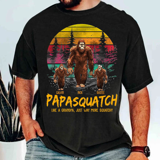 Papasquatch, Like A Grandpa, Just Way More Squatchy - Personalized Vintage Shirt