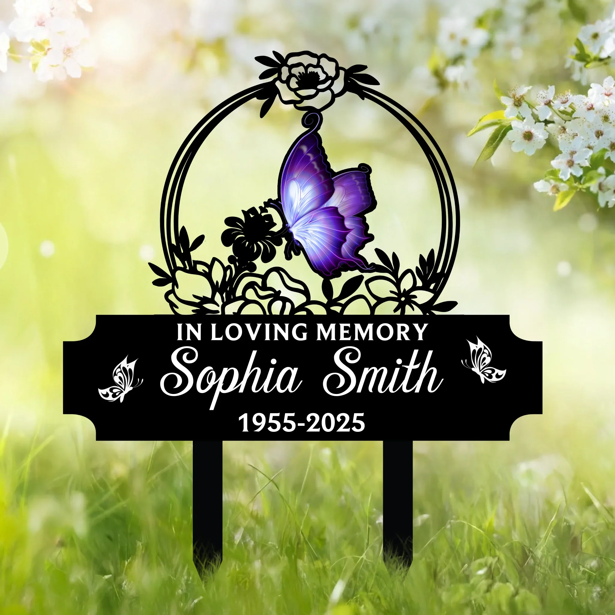 Custom Metal Garden Stake - Personalized Memorial Sympathy Gifts For Loss Of Mom, Dad - In Loving Memory