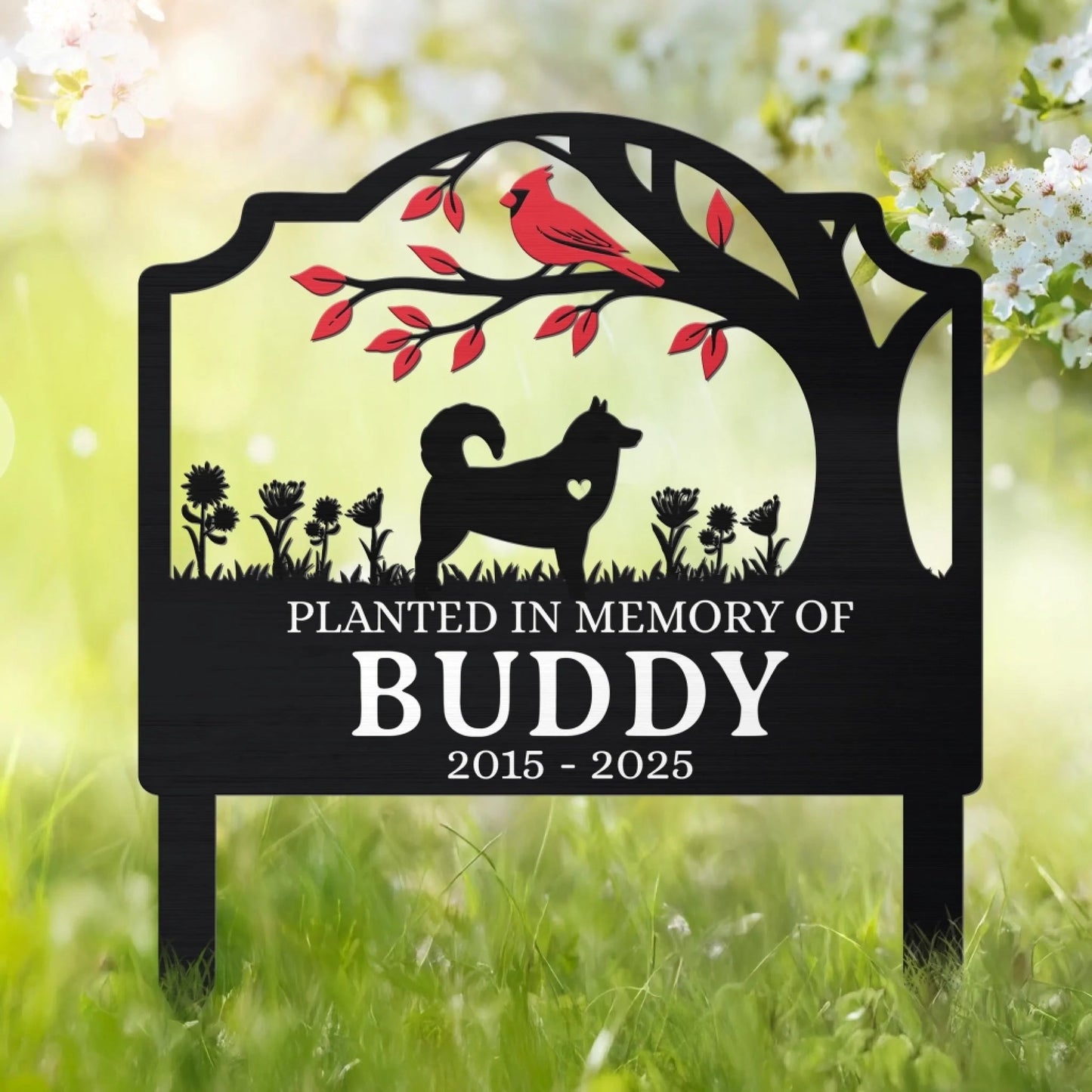 Custom Metal Garden Stake - Personalized Pet Memorial Sympathy Gifts For Dogs, Cats - Always Loved, Never Forgotten