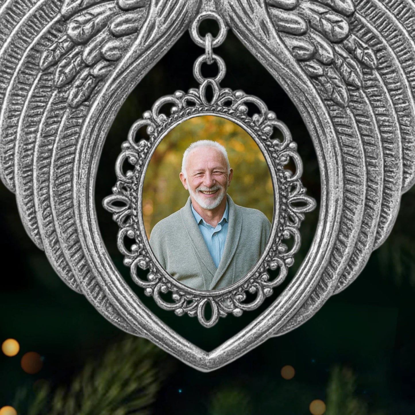 Custom Photo Acrylic Angel Wings Ornament - Personalized Memorial Sympathy Gifts For Loss Of Mom, Dad - Forever In Our Hearts