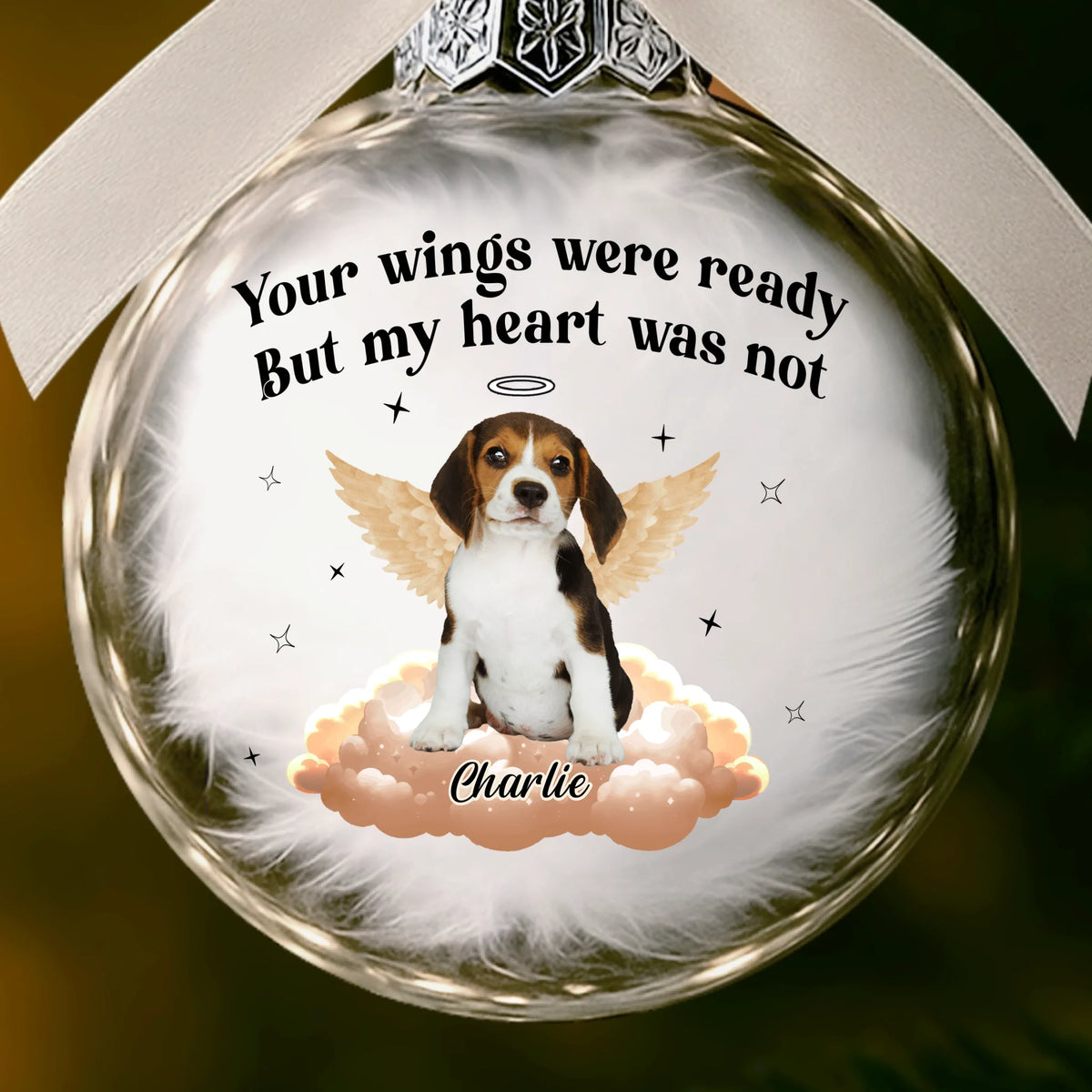 Angel Paws Watching Over Me - Personalized Ball Ornament