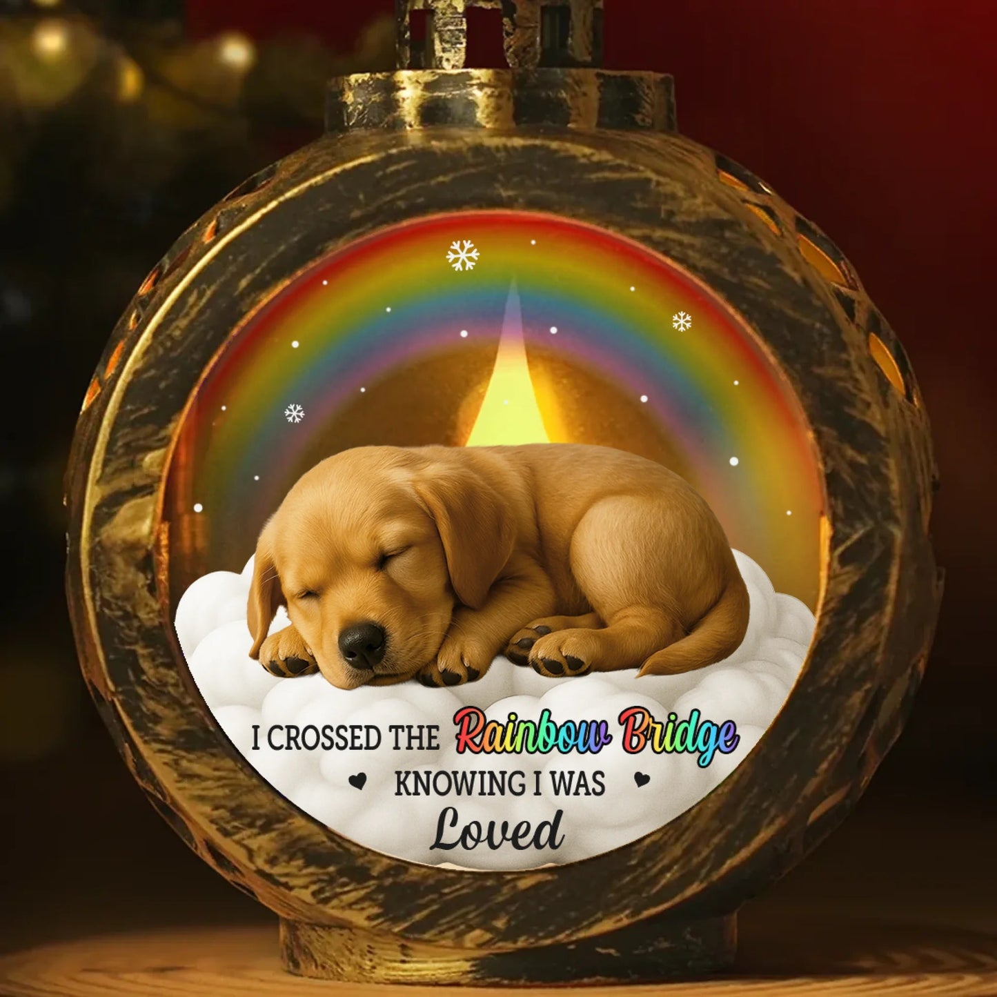 Custom Photo Candlelight Lantern Ornament - Personalized Pet Memorial Sympathy Gifts For Dogs, Cats - Until We Meet Again