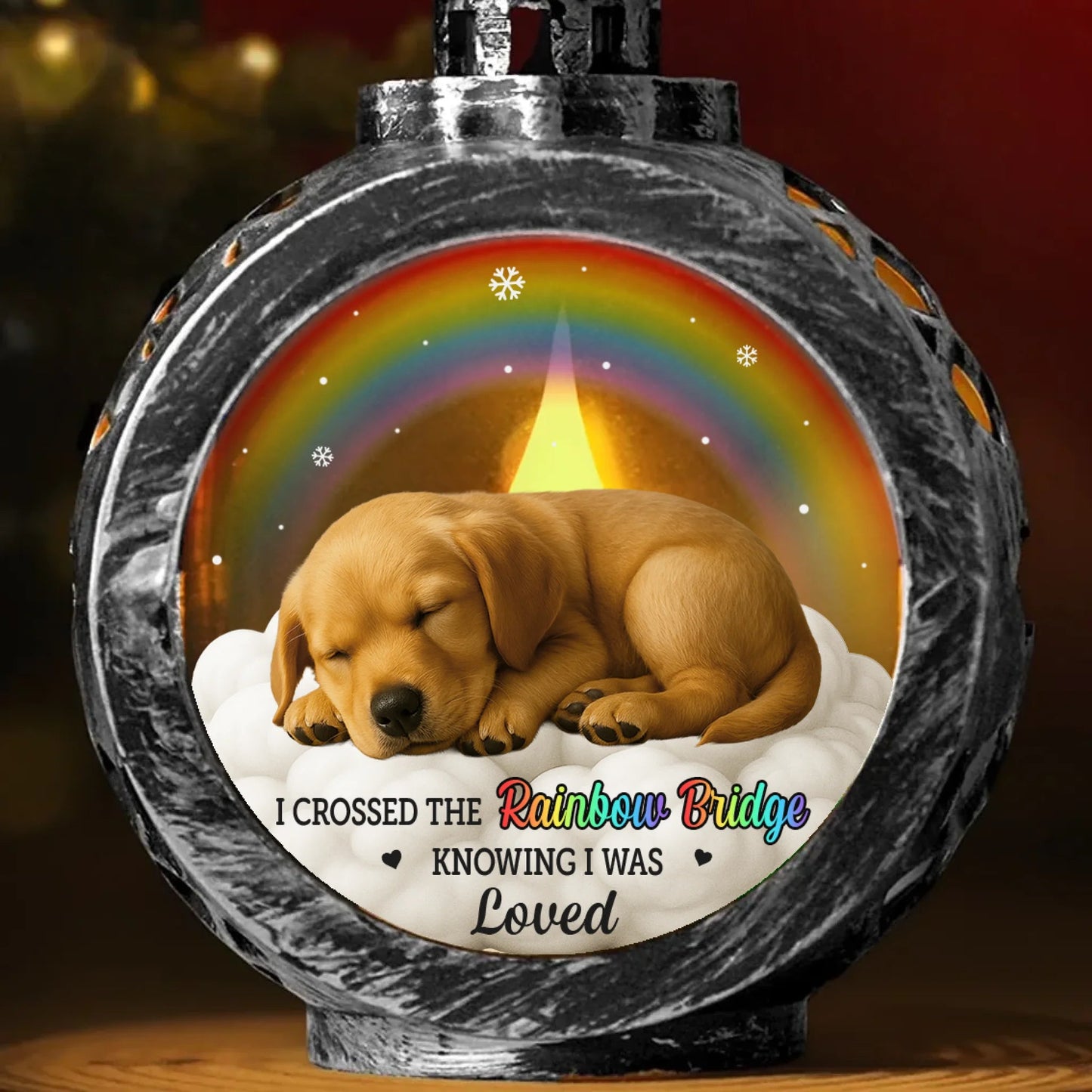 Custom Photo Candlelight Lantern Ornament - Personalized Pet Memorial Sympathy Gifts For Dogs, Cats - Until We Meet Again