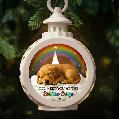 Custom Photo Candlelight Lantern Ornament - Personalized Pet Memorial Sympathy Gifts For Dogs, Cats - Until We Meet Again