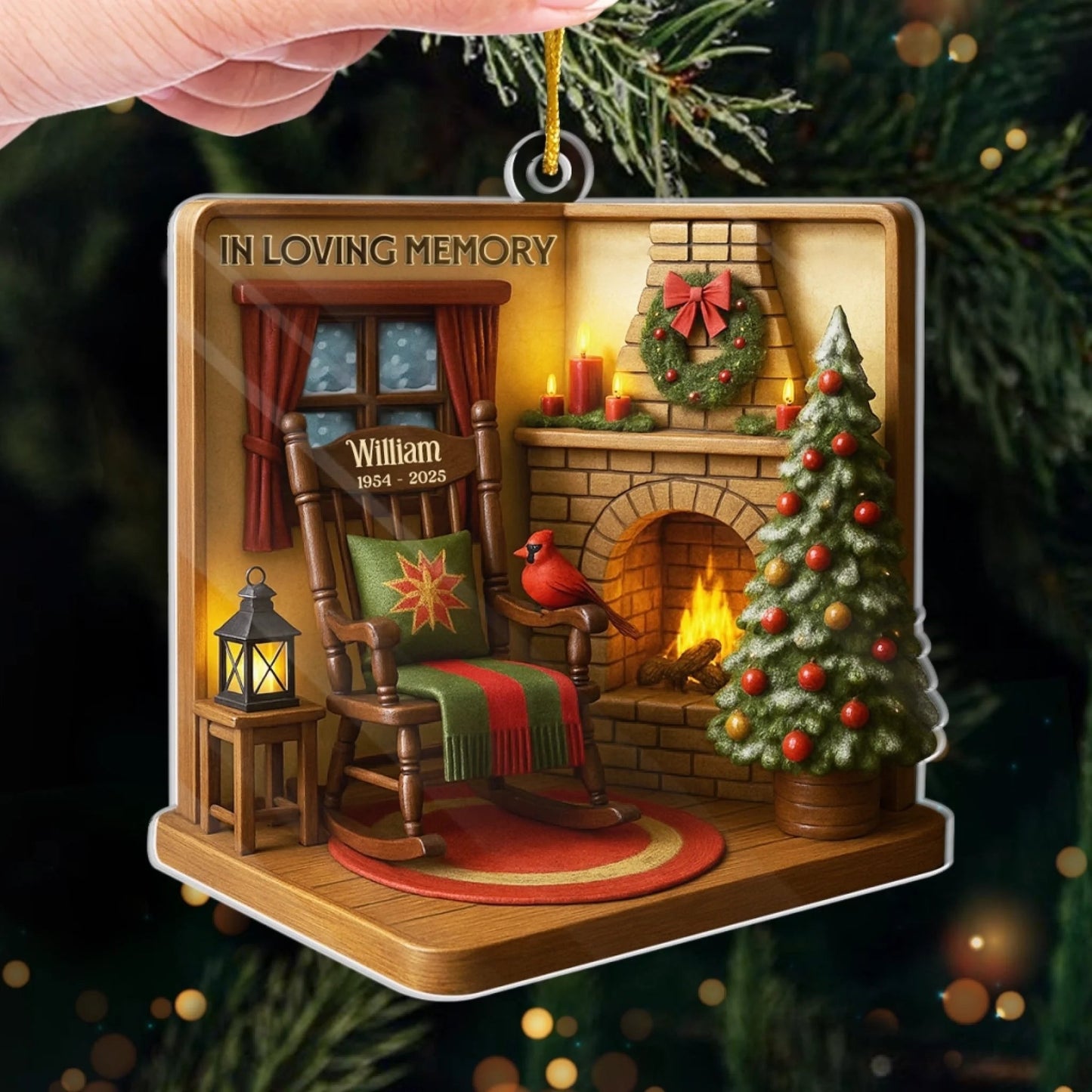 Custom Acrylic Ornament - Personalized Memorial Sympathy Gifts For Loss Of Mom, Dad - Never Truly Gone