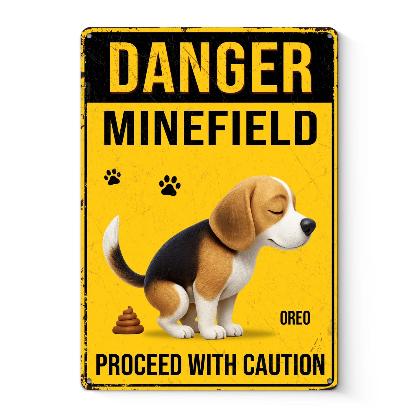 Custom Home Decor Metal Sign - Personalized Birthday Gifts For Dog Lovers, Dog Dad And Mom - Poop Zone In Progress