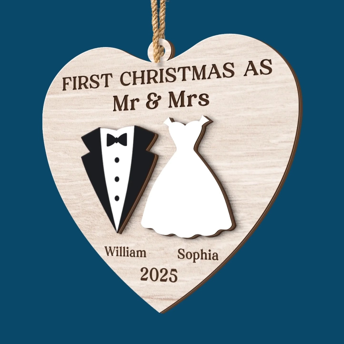 Custom Double Layer Wooden Ornament - Personalized Anniversary Christmas Wedding Gifts For Husband And Wife, Him And Her - Our New Chapter Begins