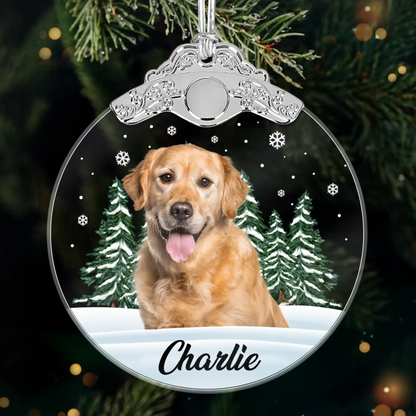 Custom Photo Acrylic Ornament - Personalized Pet Christmas Memorial Sympathy Gifts For Dogs, Cats - Always In My Heart