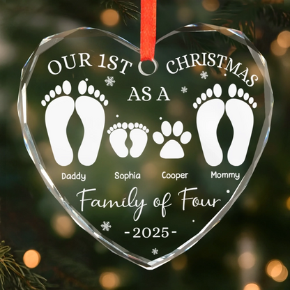 Custom Heart Acrylic Ornament - Personalized Christmas Birthday Gifts For Mom, Dad, Kids - Home Is Our Haven