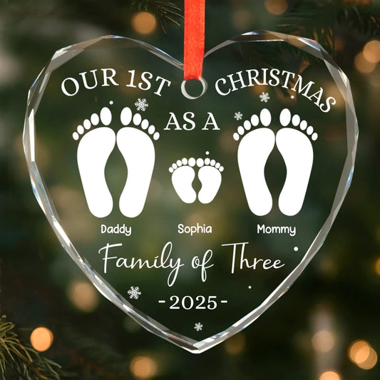 Custom Heart Acrylic Ornament - Personalized Christmas Birthday Gifts For Mom, Dad, Kids - Home Is Our Haven