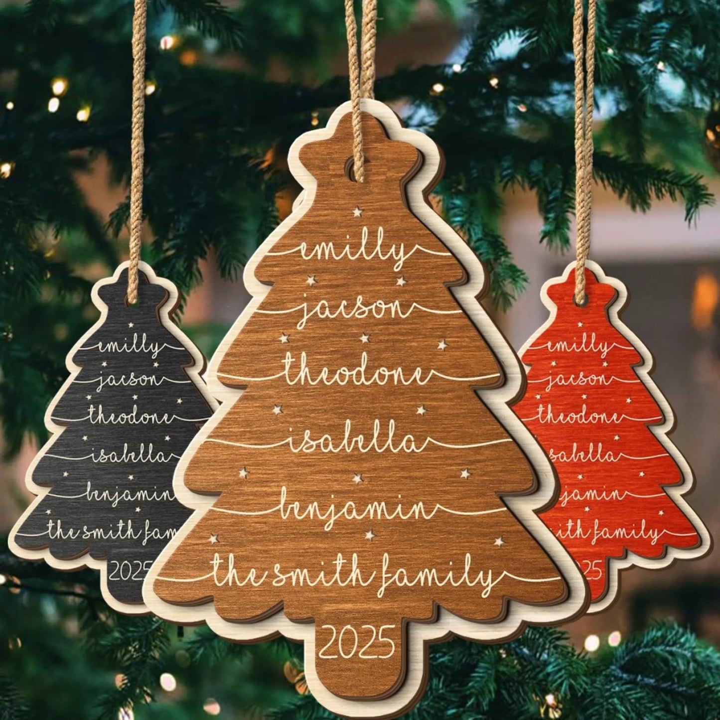 Custom Wooden Ornament - Personalized Christmas Birthday Gifts For Mom, Dad, Kids - Our Merry Crew